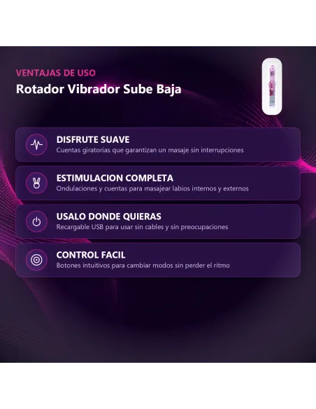 Rotador vibrador sube y baja usb recargable | Baile | Calor