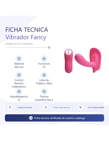 Vibrador fancy control remoto inalámbrico silicona 30 funciones | Pretty love | Estimuladores clítoris