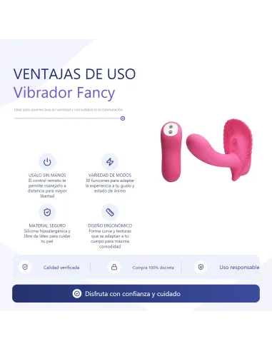 Vibrador fancy control remoto inalámbrico silicona 30 funciones | Pretty love | Estimuladores clítoris