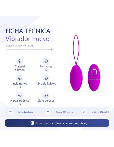Vibrador huevo joanne 12 funciones inalambrico silicona | Pretty love | Bolas y huevos vaginales