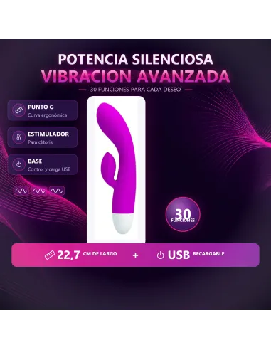 Vibrador eli punto g clitoris silicona usb recargable 30 funciones | Pretty love | Rabbits
