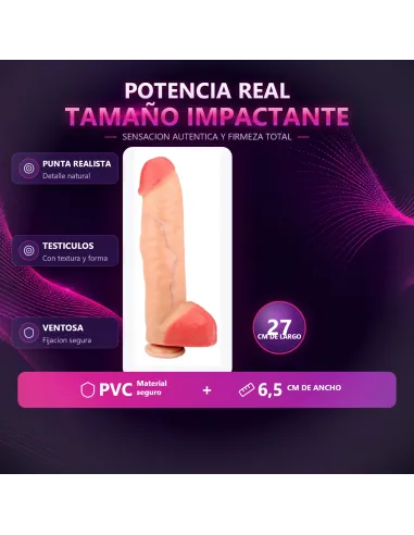 Realistico gigante c/sopapa y testiculo | Caiman | Dildos macizos
