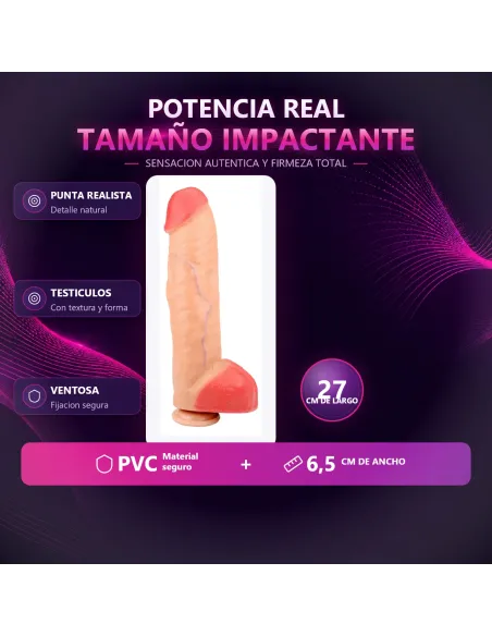 Realistico gigante c/sopapa y testiculo | Caiman | Dildos macizos