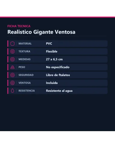 Realistico gigante c/sopapa y testiculo | Caiman | Dildos macizos