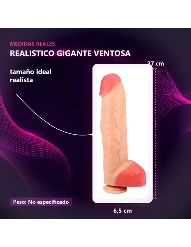 Realistico gigante c/sopapa y testiculo | Caiman | Dildos macizos