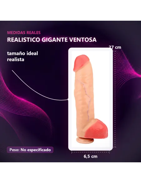 Realistico gigante c/sopapa y testiculo | Caiman | Dildos macizos