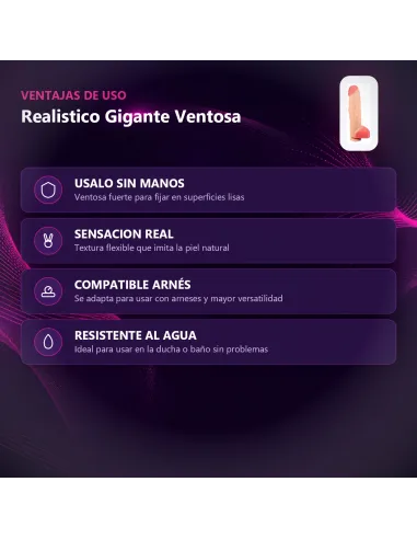 Realistico gigante c/sopapa y testiculo | Caiman | Dildos macizos
