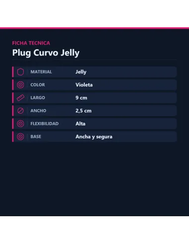 Plug curvo jelly violeta | Caiman | Plugs
