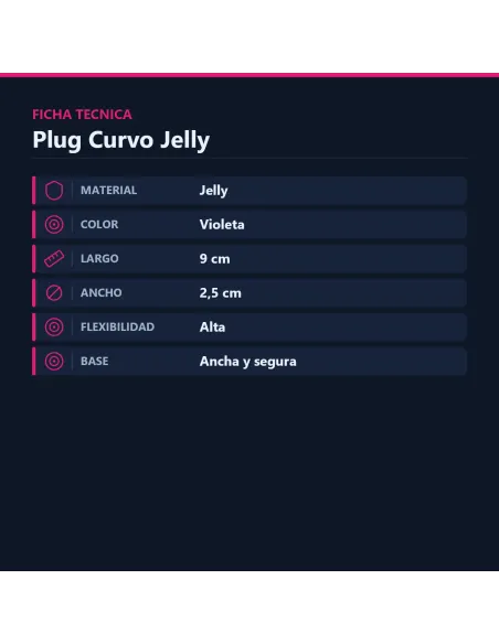 Plug curvo jelly violeta | Caiman | Plugs