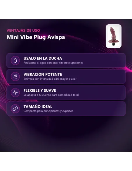 Mini vibe plug avispa violeta | Caiman | Vibradores