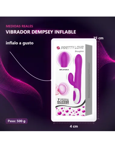 Vibrador dempsey inflable usb recargable 25cm x 4cm | Pretty love | Rabbits
