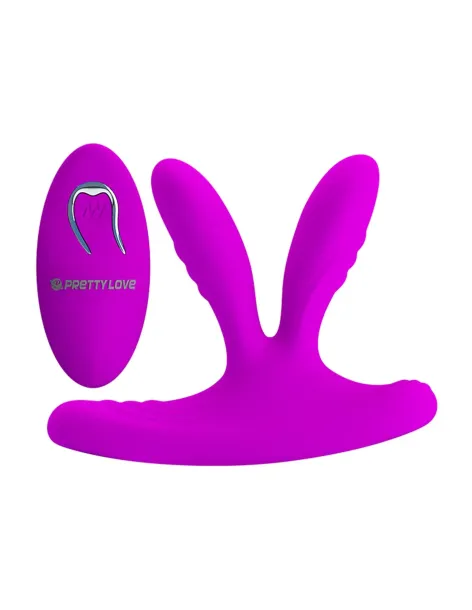 Vibrador dual anal vaginal punto-g silicona multifuncion recargable usb control remoto | Pretty love | Vibradores
