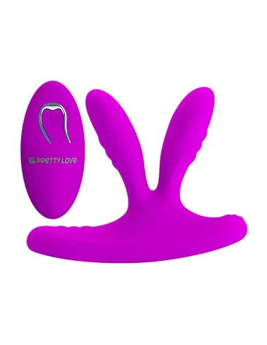 Vibrador dual anal vaginal punto-g silicona multifuncion recargable usb control remoto | Pretty love | Vibradores