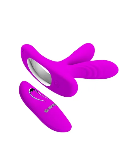Vibrador dual anal vaginal punto-g silicona multifuncion recargable usb control remoto | Pretty love | Vibradores