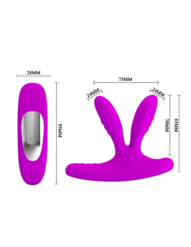 Vibrador dual anal vaginal punto-g silicona multifuncion recargable usb control remoto | Pretty love | Vibradores