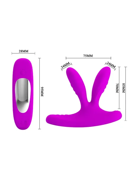 Vibrador dual anal vaginal punto-g silicona multifuncion recargable usb control remoto | Pretty love | Vibradores