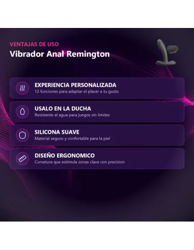 Vibrador consolador anal remington recargable silicona multifuncion 11cm x 3cm | Pretty love | Vibradores