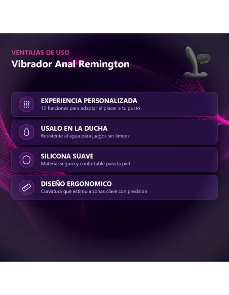 Vibrador consolador anal remington recargable silicona multifuncion 11cm x 3cm | Pretty love | Vibradores