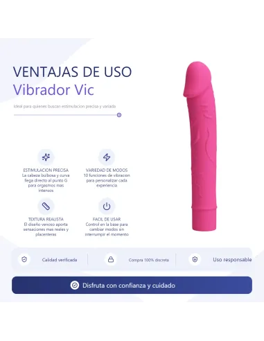 Vibrador vic 10 func 15cm x 2cm | Pretty love | Vibradores