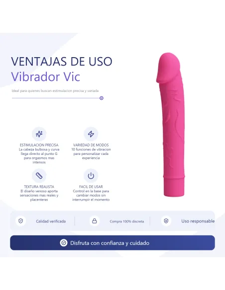 Vibrador vic 10 func 15cm x 2cm | Pretty love | Vibradores