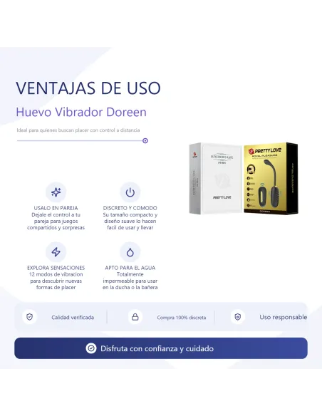 Vibrador doreen gold inalambrico silicona multifuncion | Pretty love | Bolas y huevos vaginales