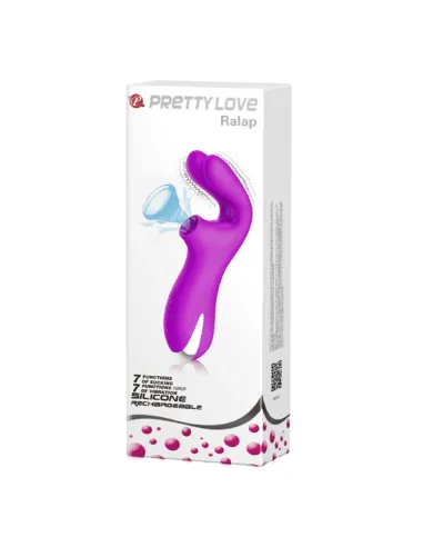 Vibrador y succionador de clitoris 7 funciones silicona usb recargable 16cm x 4cm | Pretty love | Succionadores
