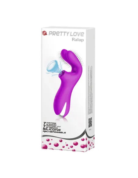 Vibrador y succionador de clitoris 7 funciones silicona usb recargable 16cm x 4cm | Pretty love | Succionadores