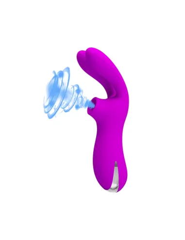 Vibrador y succionador de clitoris 7 funciones silicona usb recargable 16cm x 4cm | Pretty love | Succionadores