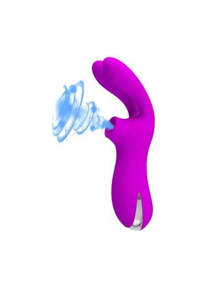 Vibrador y succionador de clitoris 7 funciones silicona usb recargable 16cm x 4cm | Pretty love | Succionadores