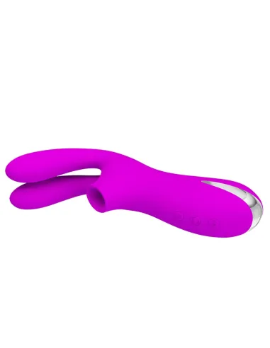 Vibrador y succionador de clitoris 7 funciones silicona usb recargable 16cm x 4cm | Pretty love | Succionadores