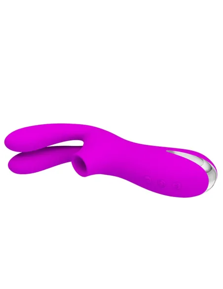 Vibrador y succionador de clitoris 7 funciones silicona usb recargable 16cm x 4cm | Pretty love | Succionadores