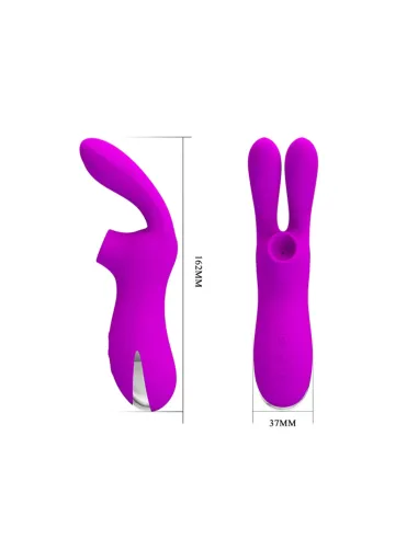 Vibrador y succionador de clitoris 7 funciones silicona usb recargable 16cm x 4cm | Pretty love | Succionadores