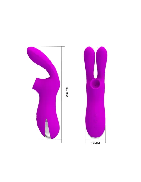 Vibrador y succionador de clitoris 7 funciones silicona usb recargable 16cm x 4cm | Pretty love | Succionadores