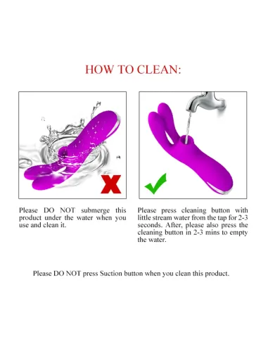 Vibrador y succionador de clitoris 7 funciones silicona usb recargable 16cm x 4cm | Pretty love | Succionadores