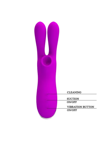 Vibrador y succionador de clitoris 7 funciones silicona usb recargable 16cm x 4cm | Pretty love | Succionadores