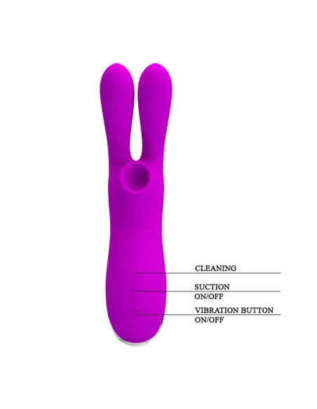 Vibrador y succionador de clitoris 7 funciones silicona usb recargable 16cm x 4cm | Pretty love | Succionadores