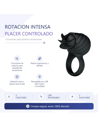 Anillo rotador frances 3 funciones usb recargable | Pretty love | Anillos