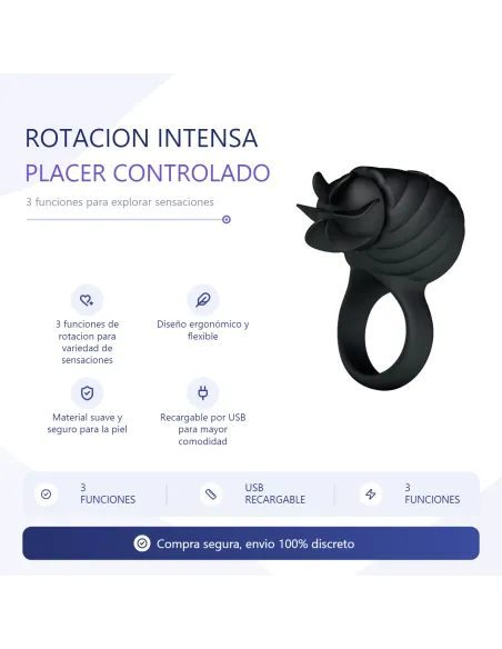 Anillo rotador frances 3 funciones usb recargable | Pretty love | Anillos