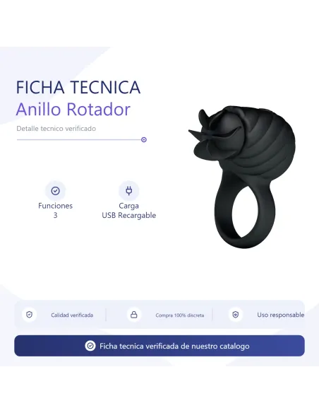 Anillo rotador frances 3 funciones usb recargable | Pretty love | Anillos