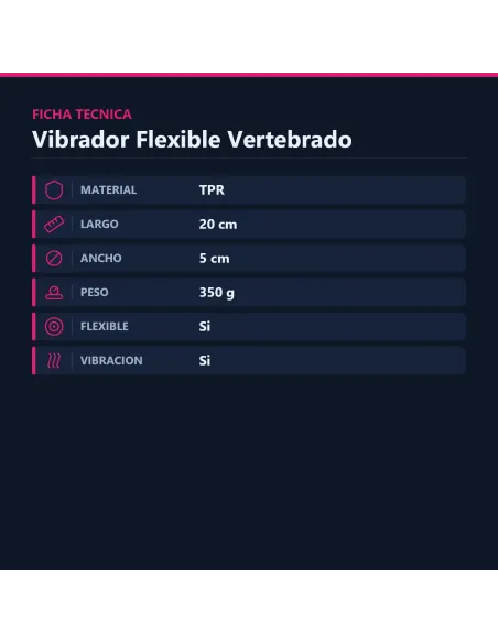 Vibrador flexible vertebrado 20cm x 5cm | Baile | Vibradores