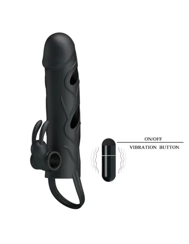 Funda con vibrador y extensión extiende 2cm - 14cm x 3cm silicona | Pretty love | Fundas y extensiones
