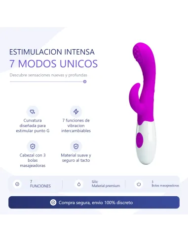 Vibrador arthur 7 funciones silicona | Pretty love | Vibradores