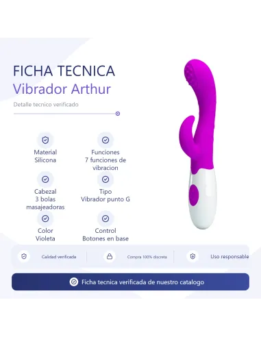 Vibrador arthur 7 funciones silicona | Pretty love | Vibradores