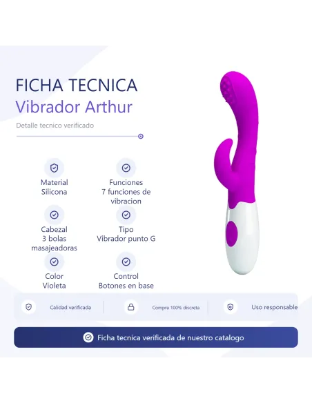 Vibrador arthur 7 funciones silicona | Pretty love | Vibradores